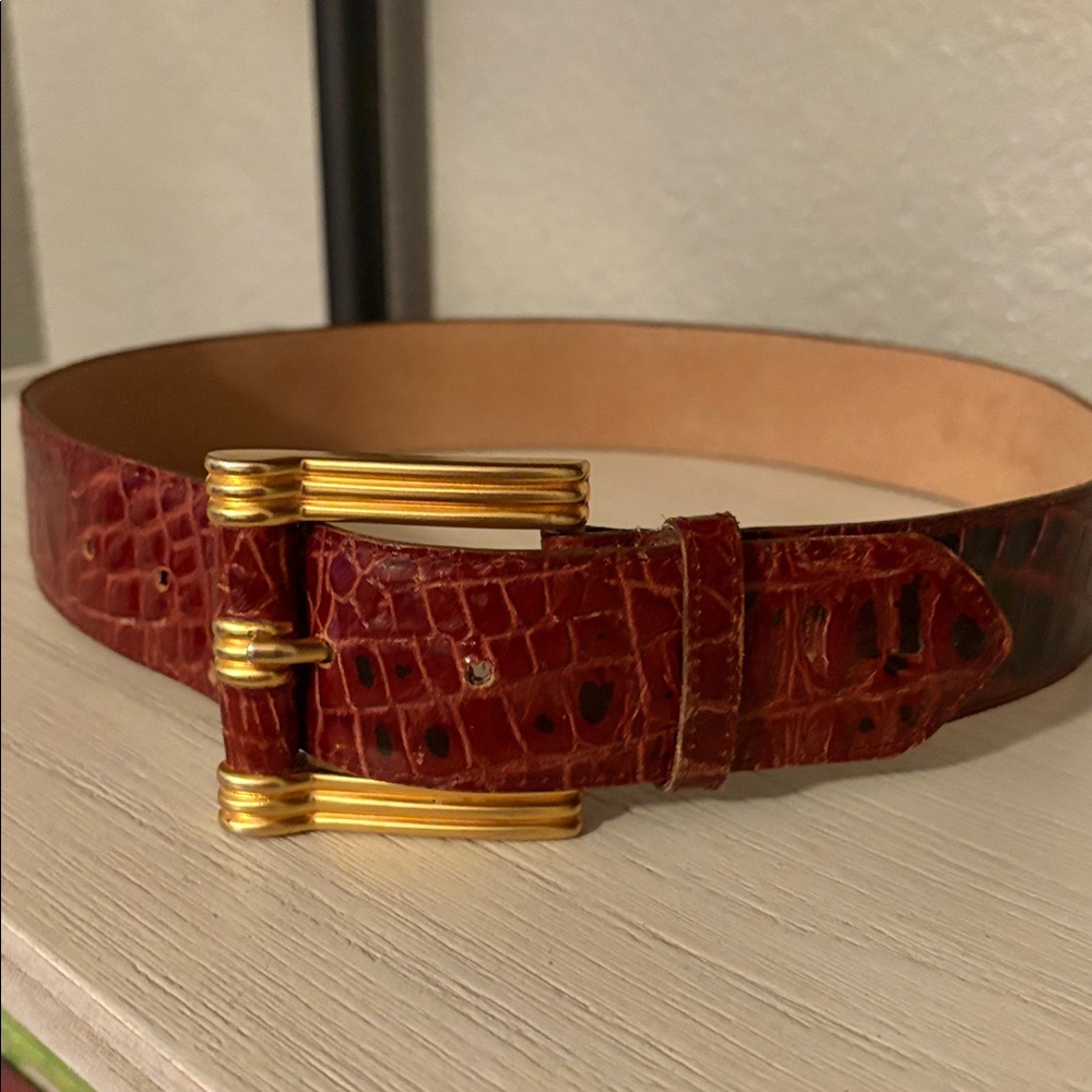 Ginnie Johansen Alligator Mob Wife Buckle Belt size small